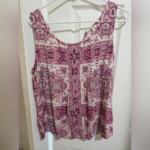Sonoma Women's Pink Patterned Tank Top